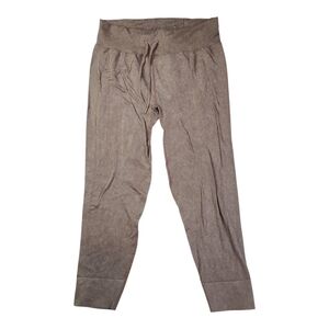 PINK Active Ribbed High Waist Joggers Taupe XXL Lounge Pants Recycled Fabric